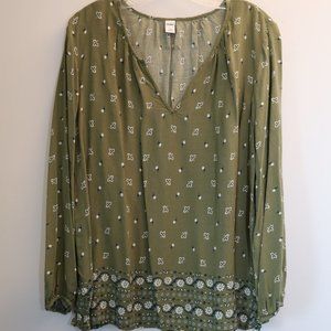 Old Navy Green BOHO Top